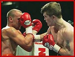 Ricky Hatton in action against Mike Stewart