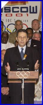 16 July 2001, Column Hall, Moscow -  First speech of Jacques Rogge as IOC President