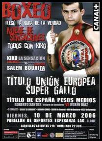 Cartel anunciador de la velada de boxeo en Elche