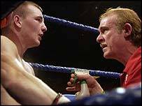 Gavin Rees (left) with trainer Enzo Calzaghe