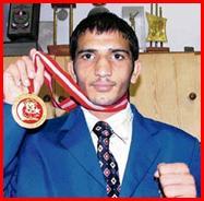Sunil Kumar defeated formidable boxers from former Soviet countries to win the gold medal. 