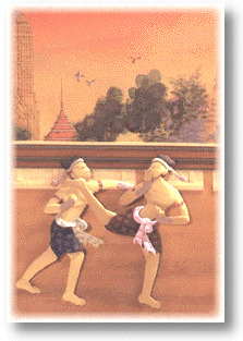 antica stampa - combattimento thai